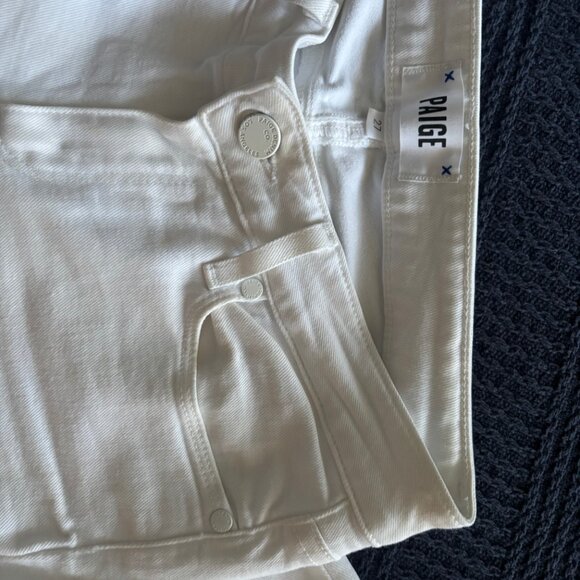 NWOT PAIGE DENIM Crisp White Verdugo Ankle Skinny Jean Raw Hem 27 - Picture 3 of 12